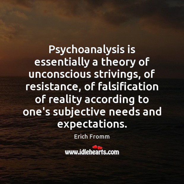 Psychoanalysis is essentially a theory of unconscious strivings, of resistance, of falsification Image
