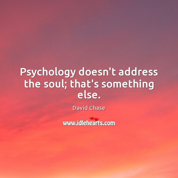 Psychology doesn’t address the soul; that’s something else. David Chase Picture Quote