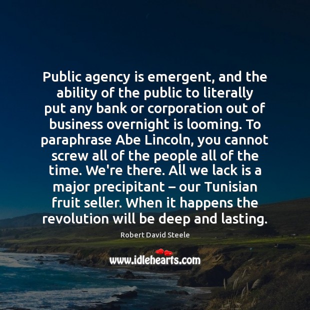 Public agency is emergent, and the ability of the public to literally Image