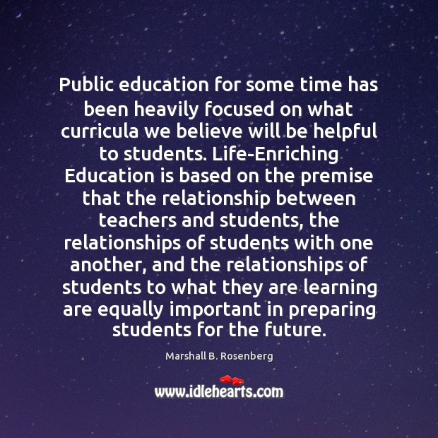 Public education for some time has been heavily focused on what curricula Image