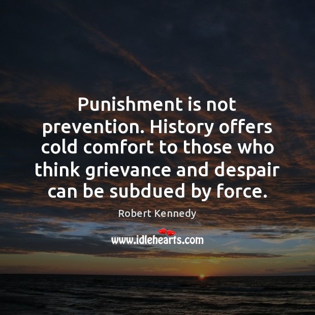 Punishment is not prevention. History offers cold comfort to those who think Punishment Quotes Image