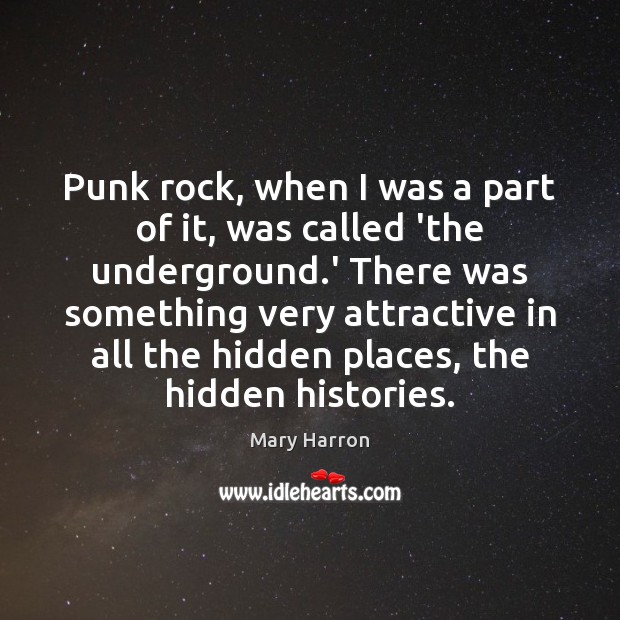 Punk rock, when I was a part of it, was called ‘the Image