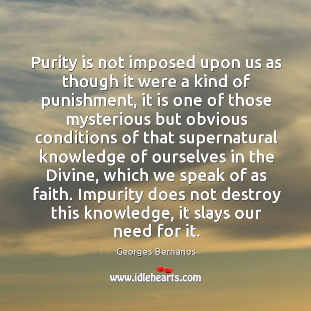 Purity is not imposed upon us as though it were a kind of punishment Image