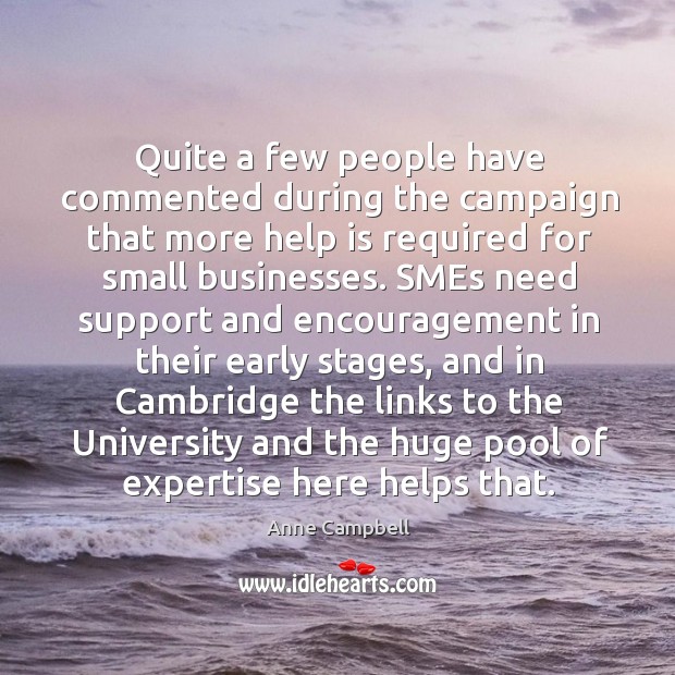 Quite a few people have commented during the campaign that more help is required for Anne Campbell Picture Quote