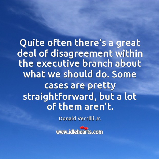 Quite often there’s a great deal of disagreement within the executive branch Donald Verrilli Jr. Picture Quote