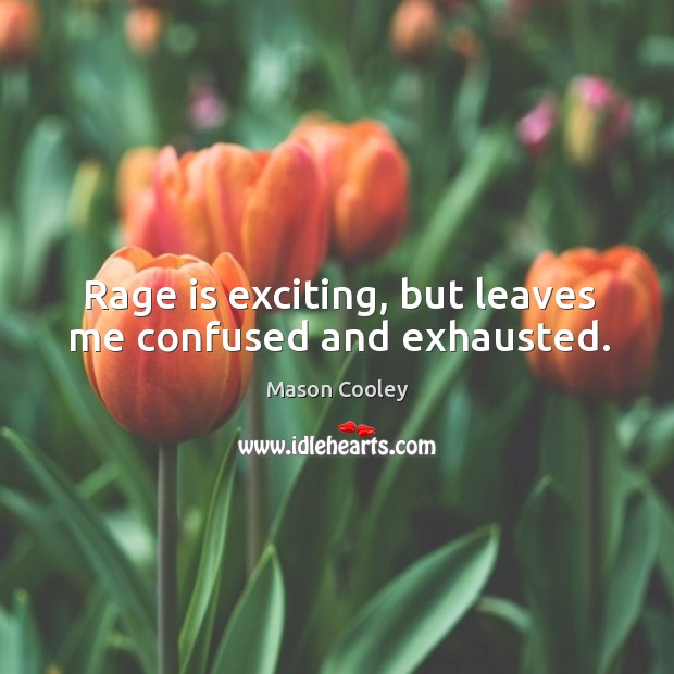 Rage is exciting, but leaves me confused and exhausted. Mason Cooley Picture Quote