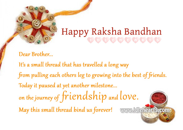 Happy raksha bandhan – celebrate the bond of love. Raksha Bandhan Quotes Image