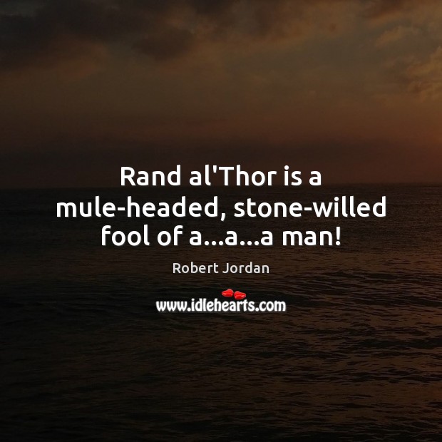 Rand al’Thor is a mule-headed, stone-willed fool of a…a…a man! Robert Jordan Picture Quote