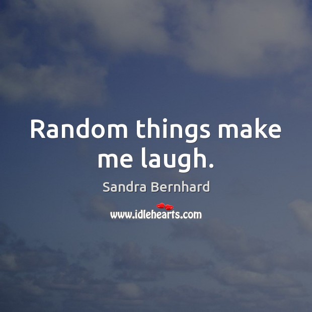 Random things make me laugh. Sandra Bernhard Picture Quote