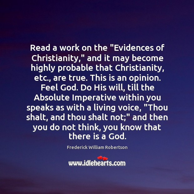 Read a work on the “Evidences of Christianity,” and it may become Image