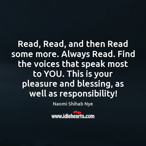 Read, Read, and then Read some more. Always Read. Find the voices Image