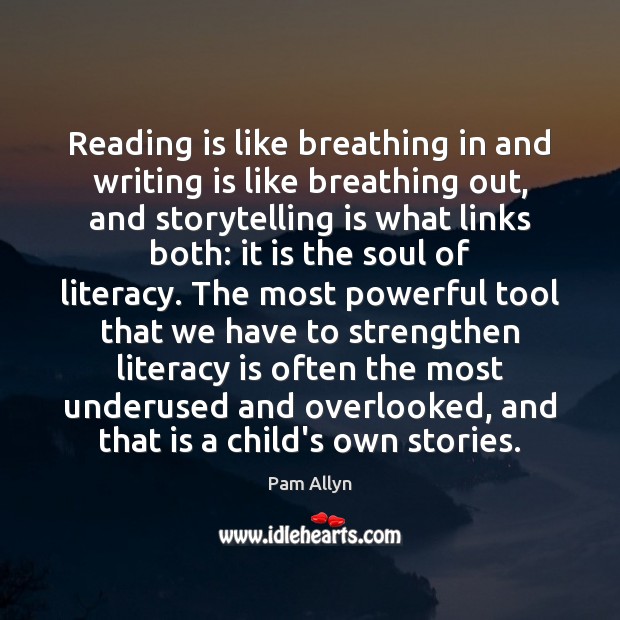 Reading is like breathing in and writing is like breathing out, and Writing Quotes Image