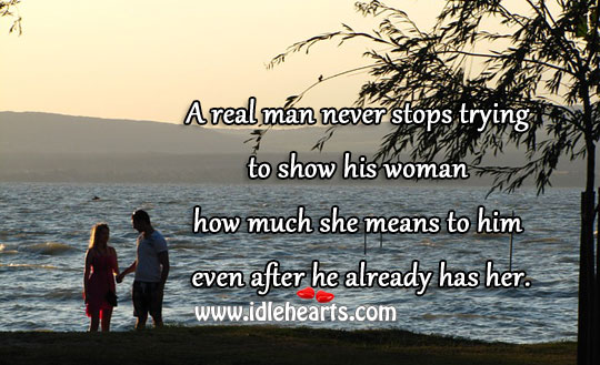 A real man never stops loving. Image