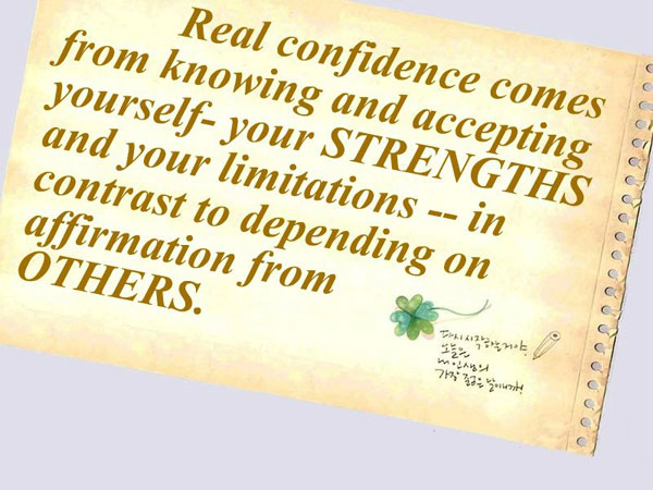 Real confidence comes from knowing and accepting yourself Confidence Quotes Image