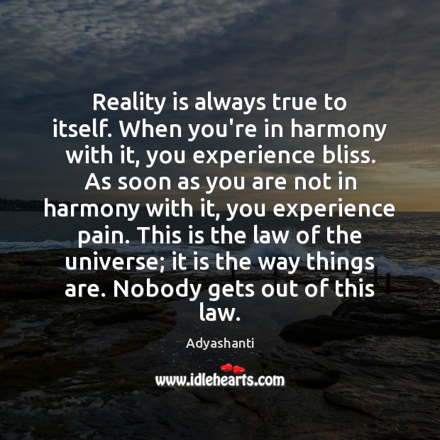 Reality is always true to itself. When you’re in harmony with it, Image