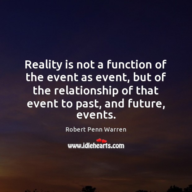 Reality is not a function of the event as event, but of Image