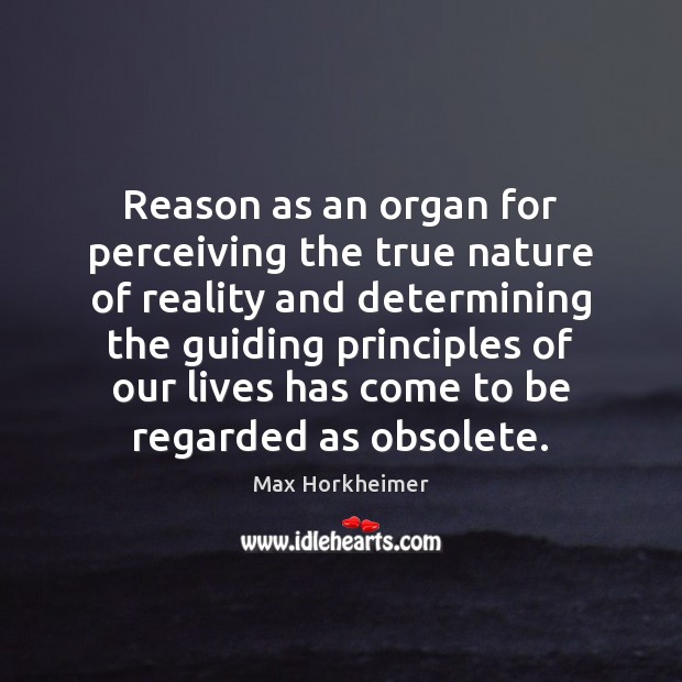Reason as an organ for perceiving the true nature of reality and Image
