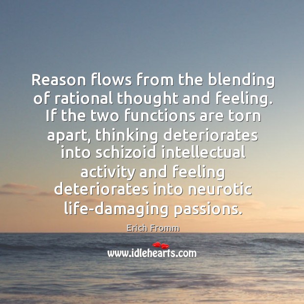 Reason flows from the blending of rational thought and feeling. If the Image
