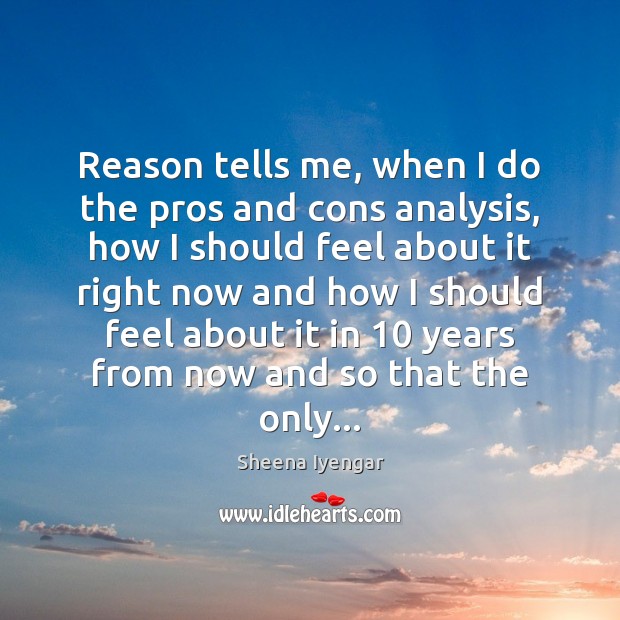 Reason tells me, when I do the pros and cons analysis, how Image