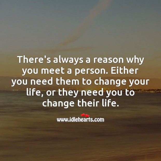 Reason why you meet a person. Life Messages Image