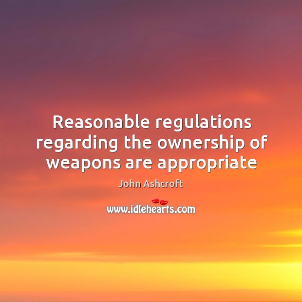 Reasonable regulations regarding the ownership of weapons are appropriate Image