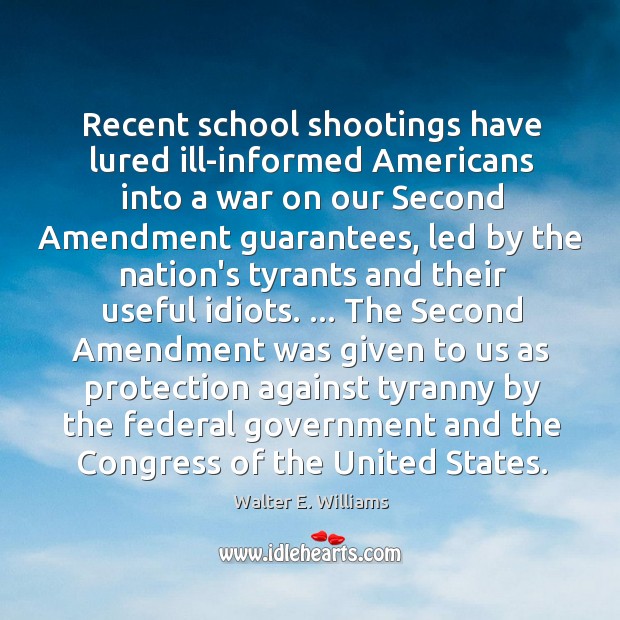 Recent school shootings have lured ill-informed Americans into a war on our Image