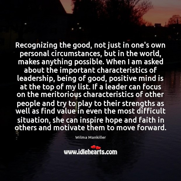 Recognizing the good, not just in one’s own personal circumstances, but in Image
