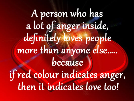 Red colour indicates anger, then it indicates love too! Image