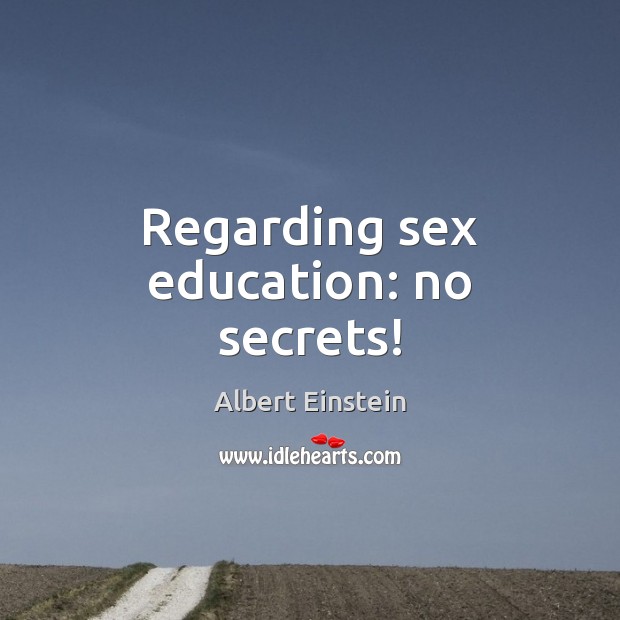 Regarding sex education: no secrets! Image