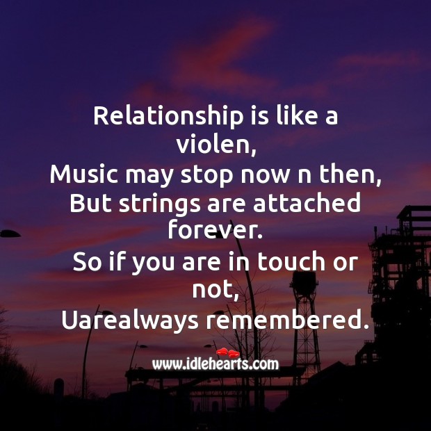 Relationship is like a violen Friendship Messages Image