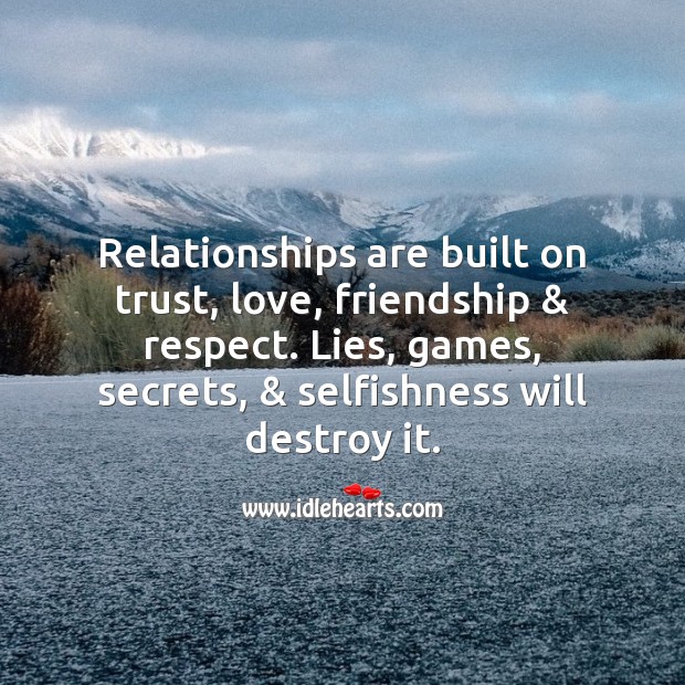 Relationships are built on trust. Image