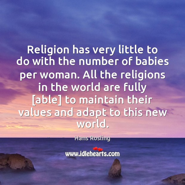 Religion has very little to do with the number of babies per Hans Rosling Picture Quote