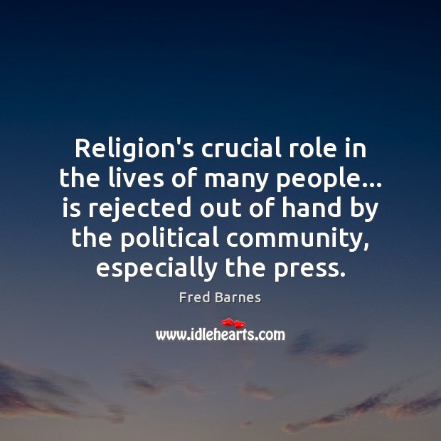Religion’s crucial role in the lives of many people… is rejected out Image