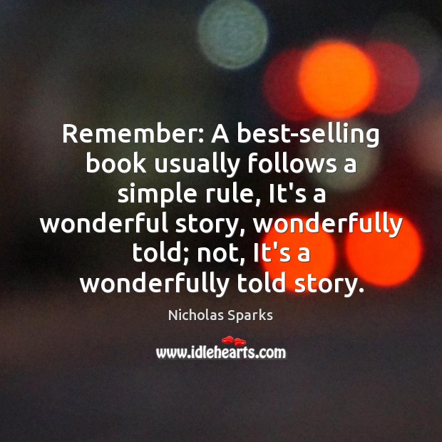 Remember: A best-selling book usually follows a simple rule, It’s a wonderful Image