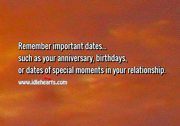 Remember important dates in your relationship Relationship Tips Image