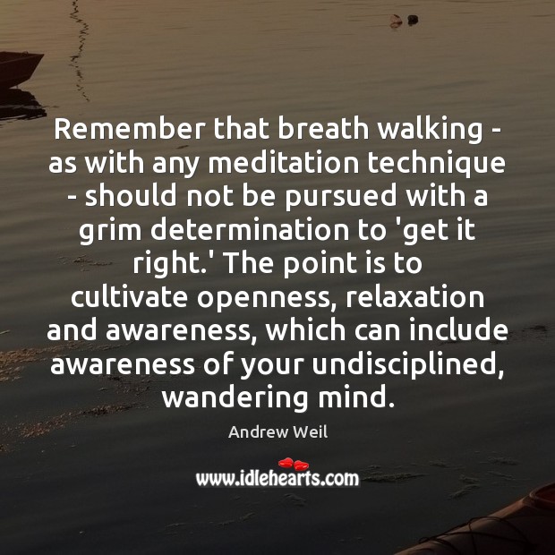 Remember that breath walking – as with any meditation technique – should Andrew Weil Picture Quote
