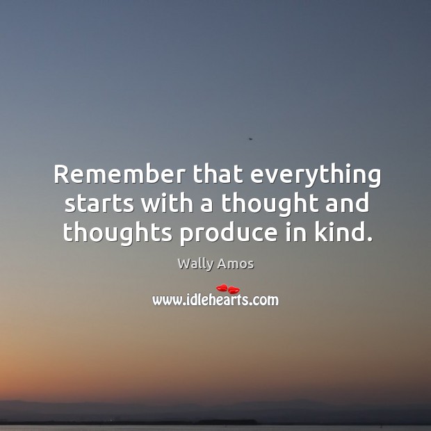 Remember that everything starts with a thought and thoughts produce in kind. Image