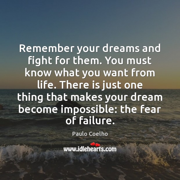 Remember your dreams and fight for them. You must know what you Image