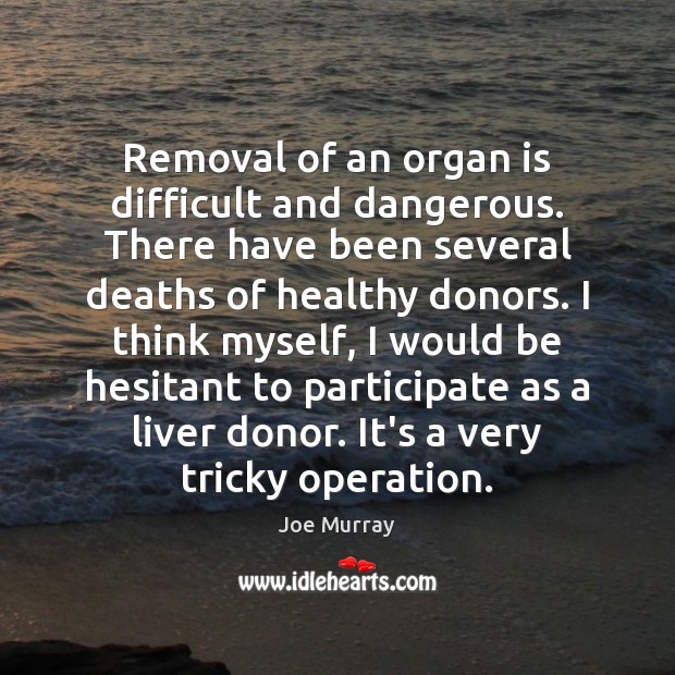 Removal of an organ is difficult and dangerous. There have been several Image