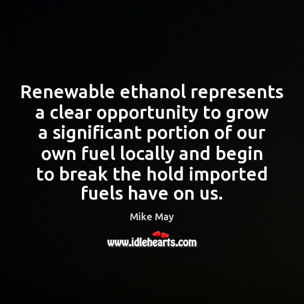 Renewable ethanol represents a clear opportunity to grow a significant portion of Image