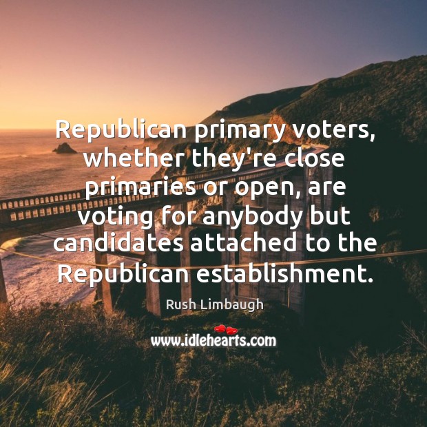 Republican primary voters, whether they’re close primaries or open, are voting for Vote Quotes Image