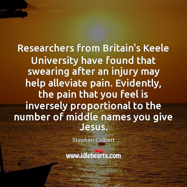 Researchers from Britain’s Keele University have found that swearing after an injury Image