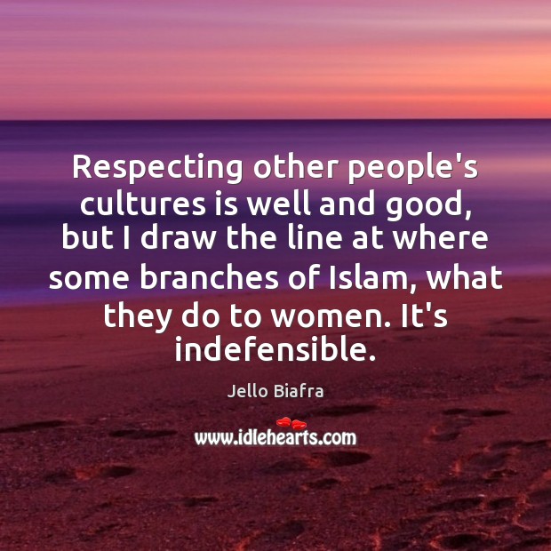 Respecting other people’s cultures is well and good, but I draw the Image