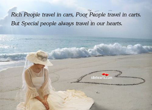 Rich people travel in cars, poor people travel in People Quotes Image