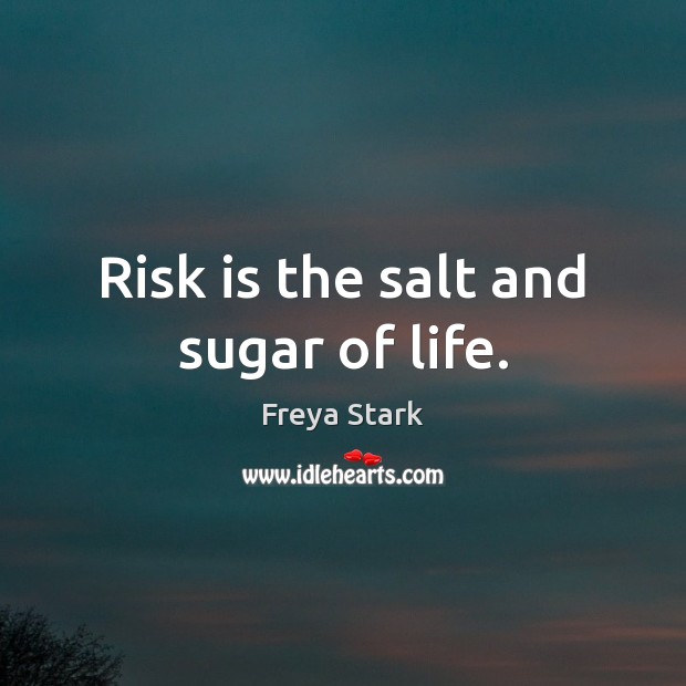 Risk is the salt and sugar of life. Freya Stark Picture Quote