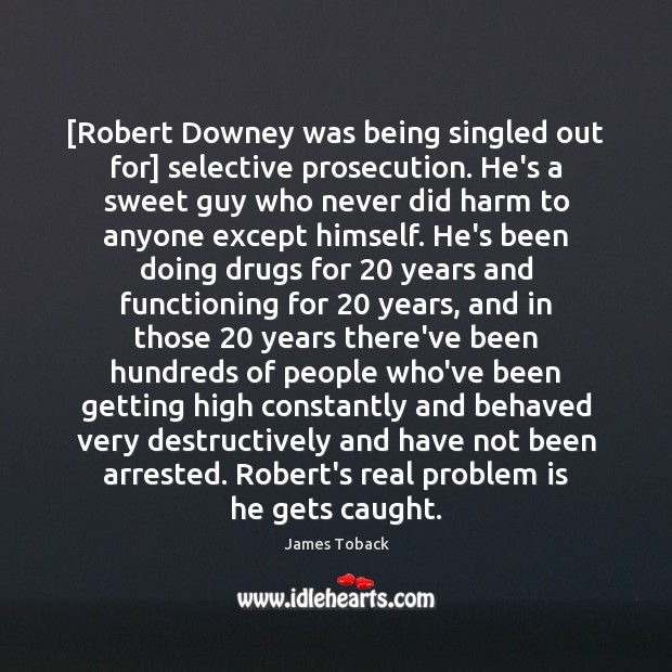 [Robert Downey was being singled out for] selective prosecution. He’s a sweet Image