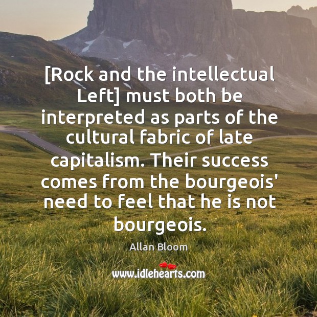 [Rock and the intellectual Left] must both be interpreted as parts of Image