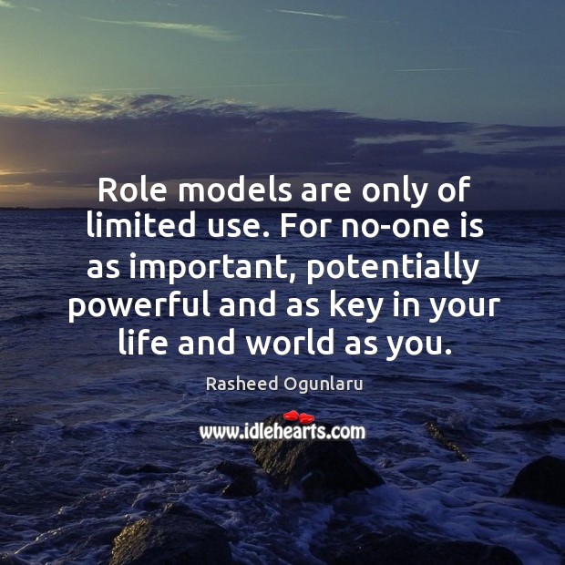 Role models are only of limited use. For no-one is as important, Rasheed Ogunlaru Picture Quote