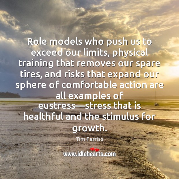 Role models who push us to exceed our limits, physical training that Tim Ferriss Picture Quote