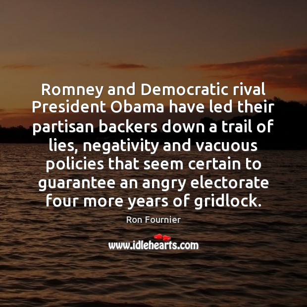 Romney and Democratic rival President Obama have led their partisan backers down Image